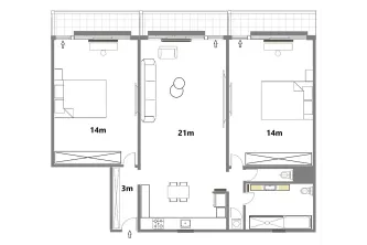 Modern 3 Rooms Apartment Piata Romana - imagine 3