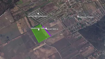 Teren intravilan 16 ha, vecinatate DR4, acces dublu la asfalt