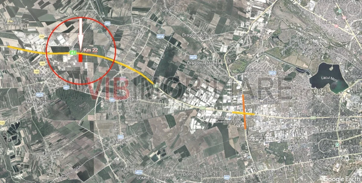 Teren 10,1 Ha cu deschidere 218 ml  la A1 - km 22 - imagine 1