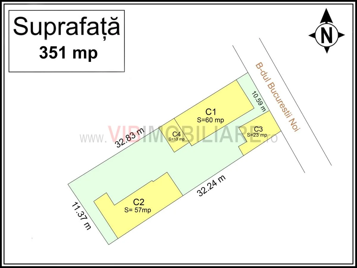 BUCURESTII NOI - STRADAL, teren intravilan, suprafata 351 mp - imagine 1