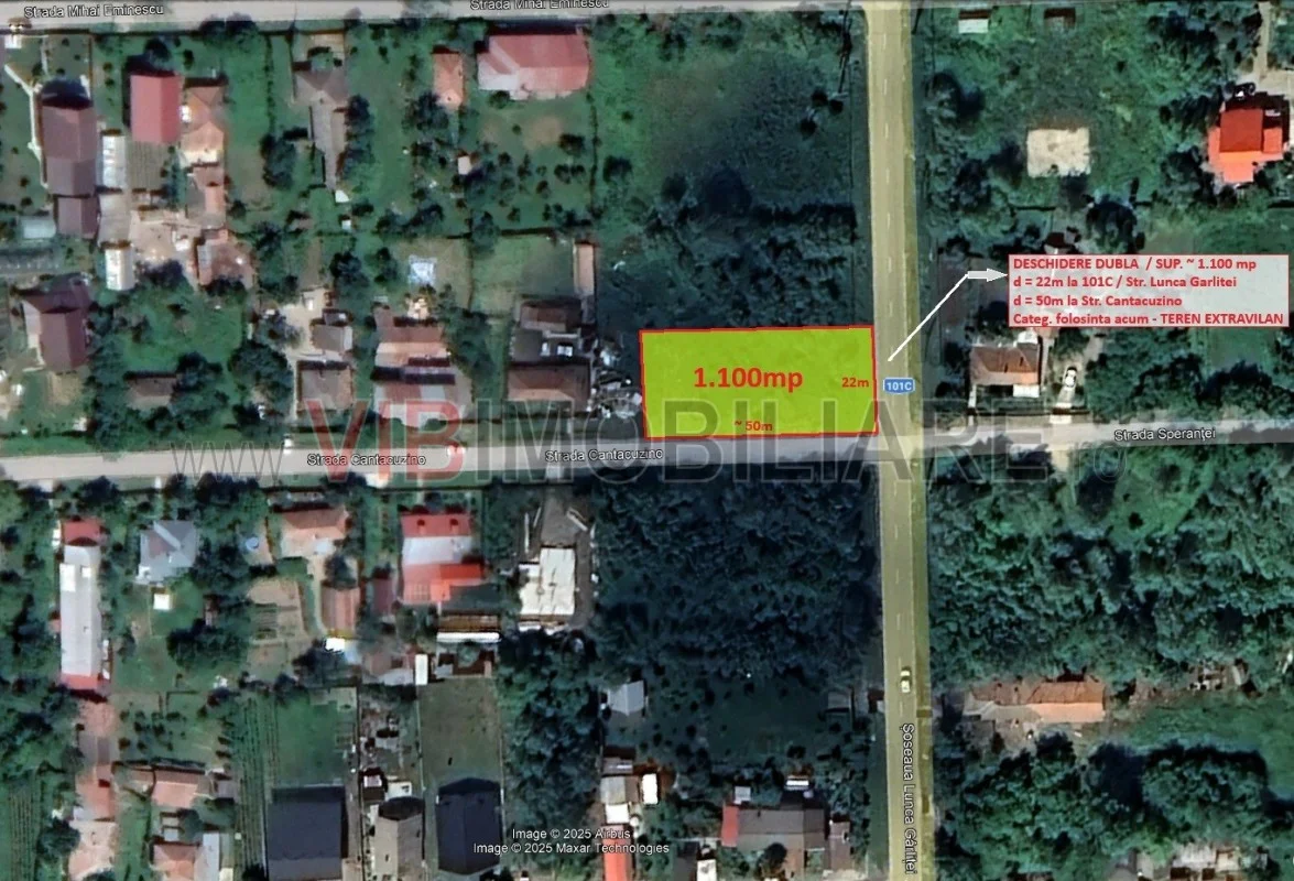 Gruiu - Lunca Garlitei - teren 550 mp - dubla deschidere 25ml - imagine 1